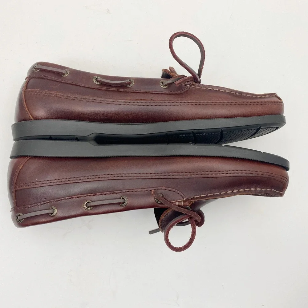 Life Outdoors One Eyelet Leather Boat Shoe Moccasin Mens 11B Brown